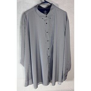 Con.Struct Shirt Men 3XLT Blue Striped Slim Fit Stretch Flip Cuff Construct